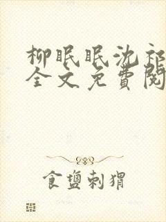 柳眠眠沈祁小说全文免费阅读