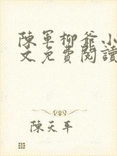 陈军柳爷小说全文免费阅读最新章节封面