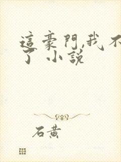 这豪门,我不嫁了 小说