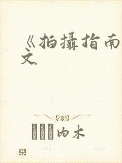 《拍摄指南》全文封面
