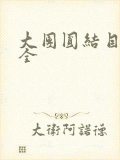 大团圆结目录大全封面
