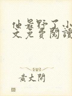 他最野了小说全文免费阅读