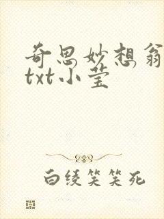奇思妙想翁最新txt小莹