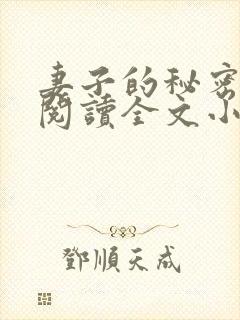 妻子的秘密免费阅读全文小说