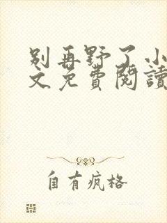 别再野了小说全文免费阅读无弹窗封面