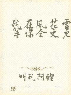 我在风花雪月里等你全文免费