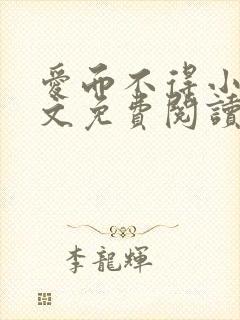 爱而不得小说全文免费阅读