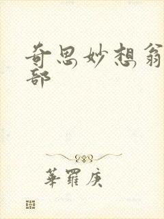 奇思妙想翁十三部封面