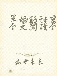 军婚的秘密免费全文阅读全文封面