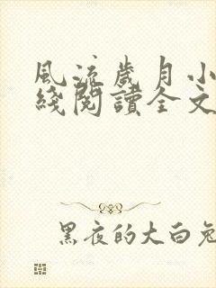 风流岁月小说在线阅读全文无弹窗