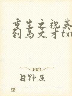 重生之祝英台遇到马文才txt封面