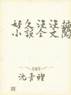 好久没没插你了小说全文阅读