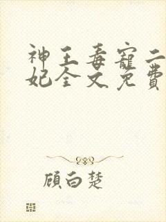 神王毒宠二嫁王妃全文免费