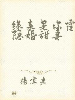 缘来是你霍少的隐婚甜妻
