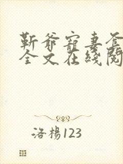 靳爷宠妻套路多全文在线阅读