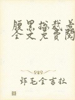腹黑总裁惹不得全文免费阅读封面