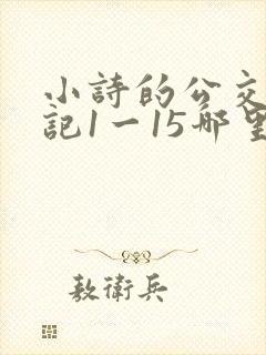 小诗的公交车日记1一15哪里能看