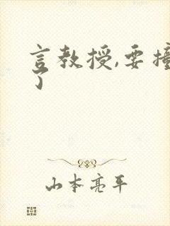 言教授,要撞坏了封面