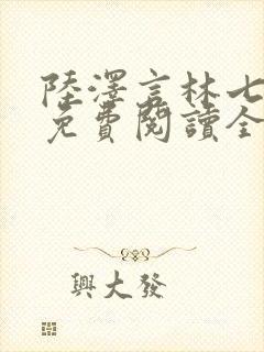 陆泽言林七小说免费阅读全文无弹窗封面