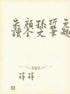 朱颜孙哲免费阅读全文笔趣阁