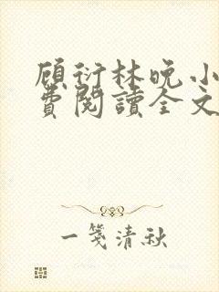 顾衍林晚小说免费阅读全文最新章节更新