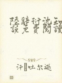 陆辞衍沈知语小说免费阅读封面