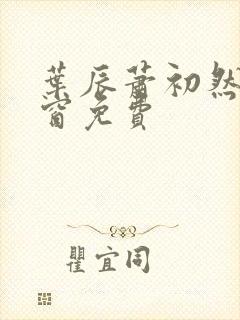 叶辰萧初然无弹窗免费封面