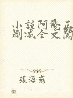 小说阿飞正传无删减全文阅读
