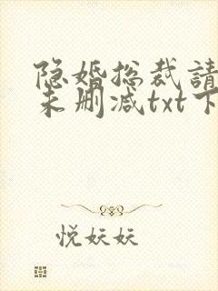 隐婚总裁请签字未删减txt下载封面