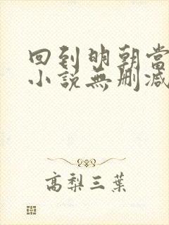 回到明朝当王爷小说无删减版