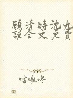 顾清时沈九笙小说全文免费阅读全文