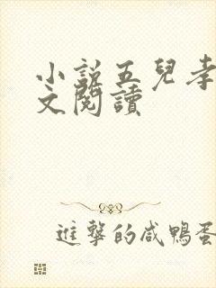 小说五儿孝母全文阅读封面