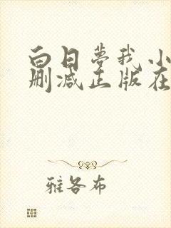 白日梦我小说无删减正版在线阅读