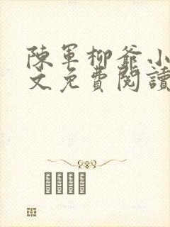 陈军柳爷小说全文免费阅读最新章节封面