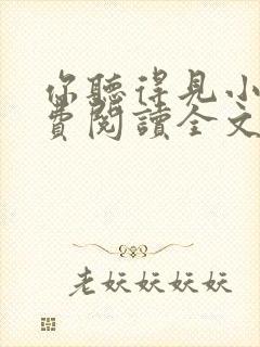 你听得见小说免费阅读全文无删减