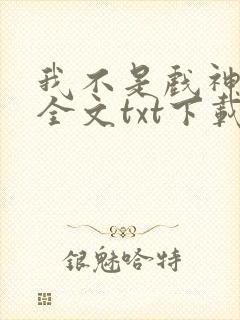 我不是戏神小说全文txt下载