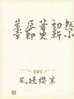 叶辰萧初然最新章节更新小说