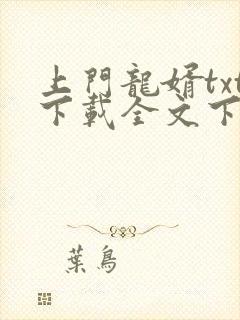 上门龙婿txt下载全文下载