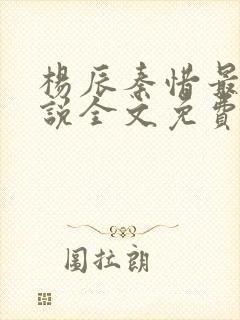 杨辰秦惜最新小说全文免费阅读