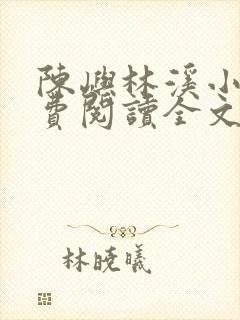 陈屿林溪小说免费阅读全文最新章节
