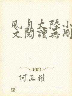 风月大陆小说全文阅读无删减封面