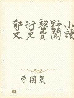 郁衍黎野小说全文免费阅读最新章节