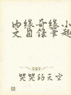 内缘奇缘小说全文目录笔趣阁