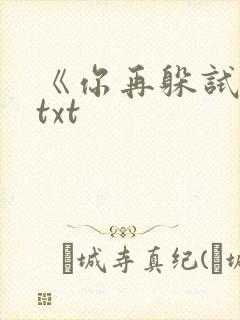 《你再躲试试》txt