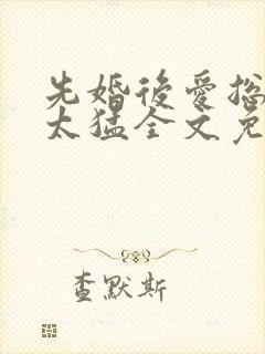 先婚后爱总裁别太猛全文免费阅读