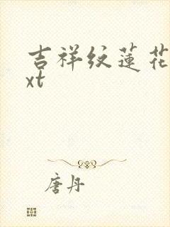 吉祥纹莲花楼txt