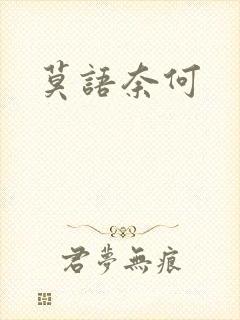 莫语奈何封面