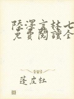 陆泽言林七小说免费阅读全文无弹窗