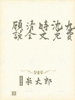 顾清时沈九笙小说全文免费阅读全文