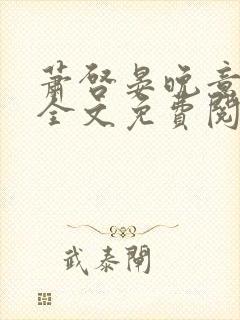 萧启晏晚意小说全文免费阅读封面
